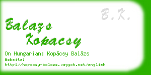 balazs kopacsy business card