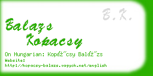 balazs kopacsy business card